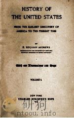 HISTORY OF THE UNITED STATES VOLUME I. 1913 PDF电子版封面