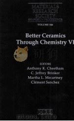 MATERIALS RESEARCH SOCIETY SYMPOSIUM PROCEEDINGS VOLUME 346 Better Ceramics Through Chemistry VI（1994 PDF版）