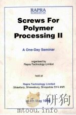 Screws for Polymer Processing II   1998  PDF电子版封面     