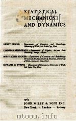 STATISTICAL MECANICS AND DYNAMICS 1964 PDF电子版封面