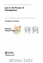 LAW IN THE PURSUIT OF DEVELOPMENT PDF电子版封面