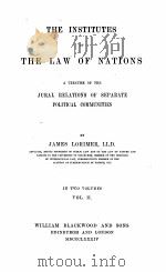 THE INSTITUTES THE LAW OF NATIONS PDF电子版封面
