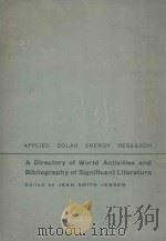 A DIRECTORY OF WORLD ACTIVITES AND BIBLIOGRAPHY OF SIGNIFICANT LITERATURE   1959  PDF电子版封面     