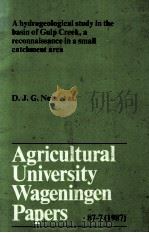 A HYDROGEOLOGICAL STUDY IN THE BASIN OF GULP CREEK A RECONNAISSANCE IN A SMALL CATCHMENT AREA PART 3   1988  PDF电子版封面     