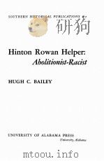 HINTON ROWAN HELPER:ABOLITIONIST PAINTING 1965 PDF电子版封面