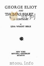 GEORGE ELIOT AND THOMAS HARDY 1917 PDF电子版封面