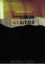 1989 CONFERENCE ON NONLINEAR ANALYSIS 1991 PDF电子版封面 9810201362
