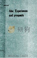 ADA:EXPERIENCE AND PROSPECTS 1990 PDF电子版封面 0521395224