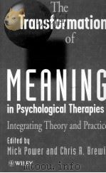 THE TRANSFORMATION OF MEANING IN PSYCHOLOGICAL THERAPIES 1997 PDF电子版封面 9780471958260