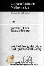 LECTURE NOTES IN MATHEMATICS 1134: WEIGHTED ENERGY METHODS IN FLUID DYNAMICS AND ELASTICITY 1985 PDF电子版封面 3540156453;0387156453