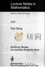 LECTURE NOTES IN MATHEMATICS 1137: SURFACES FIBREES EN COURBES DE GENRE DEUX 1985 PDF电子版封面 3540156623;0387156623