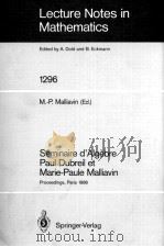 LECTURE NOTES IN MATHEMATICS 1296: SEMINAIRE D'ALGEBRE PAUL DUBREIL ET MARIE-PAULE MALLIAVIN 1987 PDF电子版封面 3540186905;0387186905