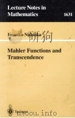 MAHLER FUNCTIONS AND TRANSCENDENCE 1996 PDF电子版封面 9783540614722