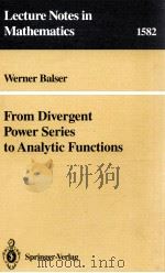 FROM DIVERGENT POWER SERRIES TO ANALYTIC FUNCTIONS 1994 PDF电子版封面 3540582681;0387582681