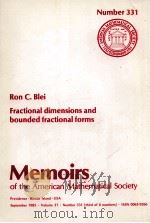 FRACTIONAL DIMENSIONS AND BOUNDED FRACTIONAL FORMS 1985 PDF电子版封面