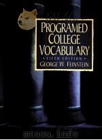 PROGRAMED COLLEGE VOCABULARY FIFTH EDITION 1998 PDF电子版封面 0132556138