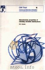 MONOTONICITY PROPERTIES OF INFINITELY DIVISIBLE DISTRIBUTIONS CWI TRACT 69 1990 PDF电子版封面 906196380X