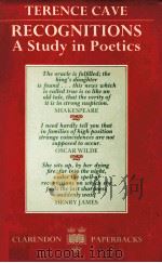 RECOGNITIONS A Study in Poetics 1988 PDF电子版封面 0198151632