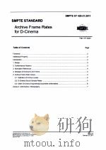 ARCHIVE FRAME RATES FOR D-CINEMA PDF电子版封面