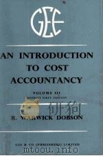 An Introduction To Cost Accountancy Volume III 1963 PDF电子版封面