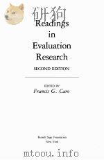 READINGS IN EVALUATION RESEARCH SECOND EDITION PDF电子版封面