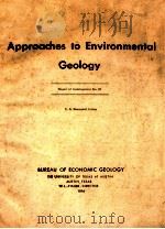 APPROACHES TO ENVIRONMENTAL GEOLOGY REPORT OF INVESTIGATIONS NO.81（1974 PDF版）
