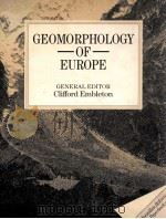 GEOMORPHOLOGY OF EUROPE 1984 PDF电子版封面 0333346386
