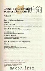 AGING:A CHALLENGE TO SCIENCE AND SOCIETY VOLUME 3 1983 PDF电子版封面 0192612565