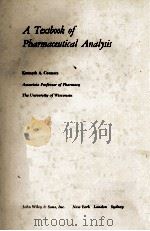 A TEXTBOOK OF PHARMACEUTICAL ANALYSIS 1967 PDF电子版封面 0471168491