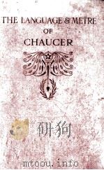 THE LANGUAGE AND METRE OF CHAUCER SET FORTH BY BERNHARD TEN BRINK 1901 PDF电子版封面
