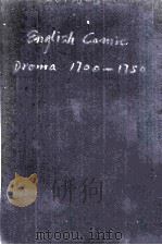 ENGLISH COMIC DRAMA 1700-1750 1929 PDF电子版封面