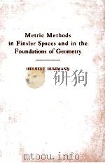 Metric Methods in Finsler Spaces and in The Foundations of Geometry 1942 PDF电子版封面