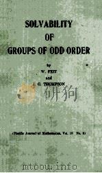 Solvability Of Groups of Odd Order PDF电子版封面