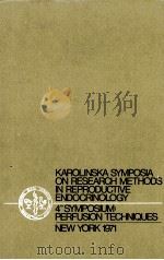 PERFUSION TECHNIQUES 1971 PDF电子版封面