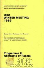 JOINT WINTER MEETING 1986 1986 PDF电子版封面