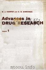 ADVANCES IN DRUG RESEARCH VOLUME 1 PDF电子版封面