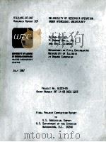 WRC RESEARCH REPORT NO.207 RELIABILITY OF RESERVOIR OPERATION UNDER HYROLOGIC UNCERTAINTY（1987 PDF版）