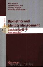 BIOMETRICS AND IDENTIRY MANAGEMENT PDF电子版封面