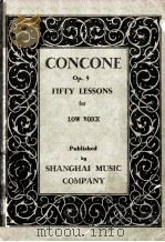 CONCONE FIFTY LESSONS FOR LOW VOICE PDF电子版封面