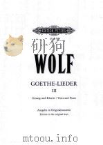 HUGO WOLF GOETHE-LIEDER BAND 3     PDF电子版封面  9790014014674   