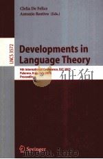 DEVELOPMENTS IN LANGUAGE THEORY     PDF电子版封面  3540265465   