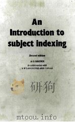AN INTRODUCTION TO SUDJECT INDEXING SECOND EDITION 1976 PDF电子版封面