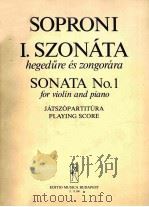 I.SZONATA SONATA NO.1 1979 PDF电子版封面