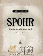 SPOHR KLARINETTEN-KONZERT NR.4 PDF电子版封面