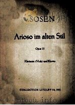 ARIOSO IM ALTEN STIL FUR KLARINETTE UND STREICHORCHESTER OPUS 15（ PDF版）