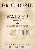 WALZER BEARBEITEL FUR KLAVIER UND VIOLINE 1927 PDF电子版封面