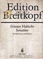 GUNTER HABICHT SONATINE FUR KLARINETTE UND KLAVIER PDF电子版封面
