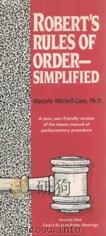 ROBERT‘RULES OF ORDER-SIMPLIFIED 1991 PDF电子版封面 0828516972