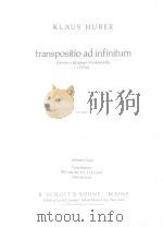 TRANSPOSITIO AD INFINITUM FUR EIN VIRTUOSES VIOLONCELLO (1976) 1977 PDF电子版封面