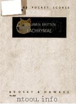 BENJAMIN BRITTEN LACHRYMAE REFLECTIONS ON A SONG OF DOWLAND FOR SOLO VIOLA AND STRING ORCHESTRA OP.4 1951 PDF电子版封面
